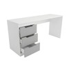 Mesa para Escritório Madri 3 Gavetas Cinza/Branco - Panorama Móveis