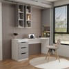 Mesa para Escritório Madri 3 Gavetas Cinza/Branco - Panorama Móveis