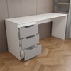 Mesa para Escritório Madri 3 Gavetas Cinza/Branco - Panorama Móveis