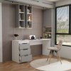 Mesa para Escritório Madri 3 Gavetas Cinza/Branco - Panorama Móveis