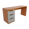 Mesa para Escritório Madri 3 Gavetas Cinza/Freijó - Panorama Móveis