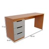 Mesa para Escritório Madri 3 Gavetas Cinza/Freijó - Panorama Móveis