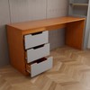 Mesa para Escritório Madri 3 Gavetas Cinza/Freijó - Panorama Móveis