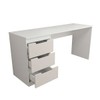 Mesa para Escritório Madri 3 Gavetas Creme/Branco - Panorama Móveis