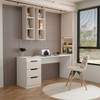 Mesa para Escritório Madri 3 Gavetas Creme/Branco - Panorama Móveis