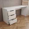 Mesa para Escritório Madri 3 Gavetas Creme/Branco - Panorama Móveis