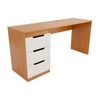 Mesa para Escritório Madri 3 Gavetas Creme/Freijó - Panorama Móveis