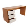 Mesa para Escritório Madri 3 Gavetas Creme/Freijó - Panorama Móveis