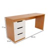 Mesa para Escritório Madri 3 Gavetas Creme/Freijó - Panorama Móveis