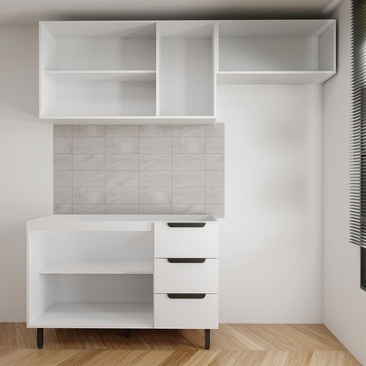 Cozinha Completa Vicenza 6 Portas 3 Gavetas Branco - Panorama Móveis