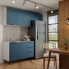 Cozinha Completa Vicenza 6 Portas 3 Gavetas Branco/Azul - Panorama Móveis
