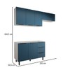 Cozinha Completa Vicenza 6 Portas 3 Gavetas Branco/Azul - Panorama Móveis