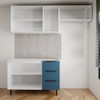 Cozinha Completa Vicenza 6 Portas 3 Gavetas Branco/Azul - Panorama Móveis