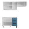 Cozinha Completa Vicenza 6 Portas 3 Gavetas Branco/Azul - Panorama Móveis