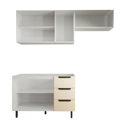 Cozinha Completa Vicenza 6 Portas 3 Gavetas Branco/Creme - Panorama Móveis
