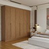 Guarda-Roupa Casal Genebra 6 Portas 4 Gavetas Ripado Jatoba - Panorama Móveis