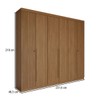 Guarda-Roupa Casal Genebra 6 Portas 4 Gavetas Ripado Jatoba - Panorama Móveis