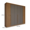 Guarda-Roupa Casal Genebra 6 Portas 4 Gavetas Ripado Jatoba/Grafite  - Panorama Móveis