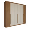 Guarda-Roupa Casal Genebra 6 Portas 4 Gavetas Ripado Jatoba/Areia - Panorama Móveis