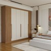 Guarda-Roupa Casal Genebra 6 Portas 4 Gavetas Ripado Jatoba/Areia - Panorama Móveis