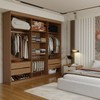 Guarda-Roupa Casal Genebra 6 Portas 4 Gavetas Ripado Jatoba/Areia - Panorama Móveis