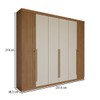 Guarda-Roupa Casal Genebra 6 Portas 4 Gavetas Ripado Jatoba/Areia - Panorama Móveis