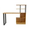 Mesa Escrivaninha Industrial London 1 Porta 100% Mdf Freijó/Preto Fosco  - Panorama Móveis