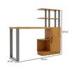 Mesa Escrivaninha Industrial London 1 Porta 100% Mdf Freijó/Preto Fosco  - Panorama Móveis