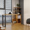 Mesa Escrivaninha Industrial London 1 Porta 100% Mdf Freijó/Preto Fosco  - Panorama Móveis