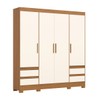 Guarda-Roupa Casal 4 Portas 4 Gavetas B383 Cinamomo/Off White - Henn