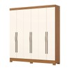 Guarda-Roupa Casal Leonard 6 Portas 2 Gavetas Cinamomo/Off White - Henn