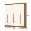 Guarda-Roupa Casal Leonard 6 Portas 2 Gavetas Cinamomo/Off White - Henn