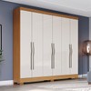Guarda-Roupa Casal Leonard 6 Portas 2 Gavetas Cinamomo/Off White - Henn