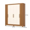 Guarda-Roupa Casal Francês 6 Portas 3 Gavetas Ripado Flex Cinamomo/Off White - Henn