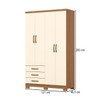 Guarda-Roupa Solteiro Caju 4 Portas 3 Gavetas Cinamomo/Off White - Henn