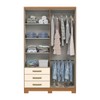 Guarda-Roupa Solteiro Caju 4 Portas 3 Gavetas Cinamomo/Off White - Henn