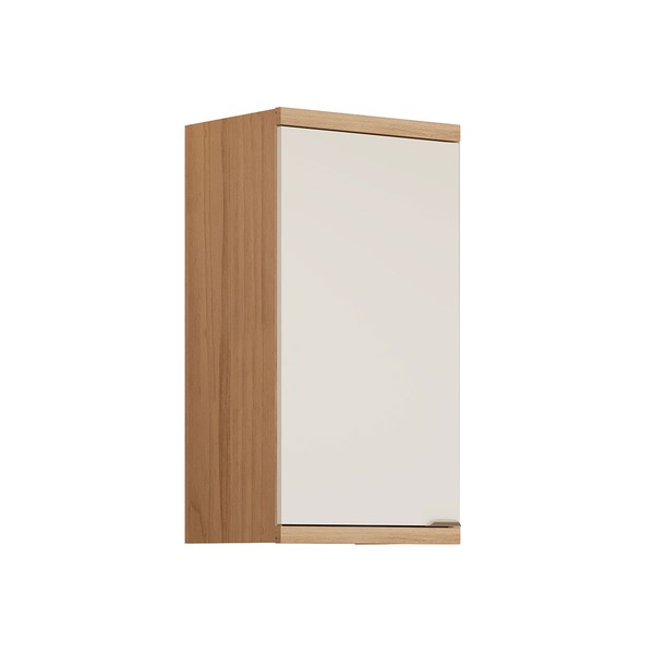 Armário Aéreo Cozinha 40 Cm Bless 1 Porta 100% Mdf Jequitibá/Off White Fosco - Linea Brasil