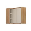 Armário Aéreo Cozinha de Canto Bless 2 Portas 100% Mdf Jequitibá/Off White Fosco - Linea Brasil