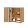 Armário Aéreo Cozinha de Canto Bless 2 Portas 100% Mdf Jequitibá/Off White Fosco - Linea Brasil