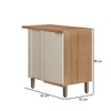 Balcão de Cozinha de Canto Bless 1 Porta 100% Mdf Jequitibá/Off White Fosco - Linea Brasil