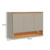 Armário Aéreo Cozinha 120 Cm Allure 3 Portas 100% Mdf Jequitibá/Gris Fosco - Linea Brasil