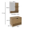 Armário de Banheiro 60 Cm 1 Porta 1 Gaveta com Espelho Ripado Bn3689 Amêndoa - Tecno Mobili