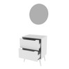 Armário de Banheiro 60 Cm 2 Gavetas com Espelho Bn3690 Branco - Tecno Mobili