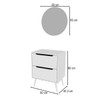 Armário de Banheiro 60 Cm 2 Gavetas com Espelho Bn3690 Branco - Tecno Mobili