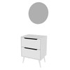 Armário de Banheiro 60 Cm 2 Gavetas com Espelho Bn3690 Branco - Tecno Mobili