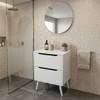 Armário de Banheiro 60 Cm 2 Gavetas com Espelho Bn3690 Branco - Tecno Mobili