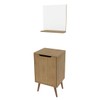 Armário de Banheiro 45cm 1 Porta com Espelho Bn3691 Amêndoa - Tecno Mobili