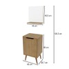 Armário de Banheiro 45cm 1 Porta com Espelho Bn3691 Amêndoa - Tecno Mobili