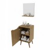 Armário de Banheiro 45cm 1 Porta com Espelho Bn3691 Amêndoa - Tecno Mobili