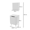 Armário de Banheiro 45cm 1 Porta com Espelho Bn3691 Branco - Tecno Mobili